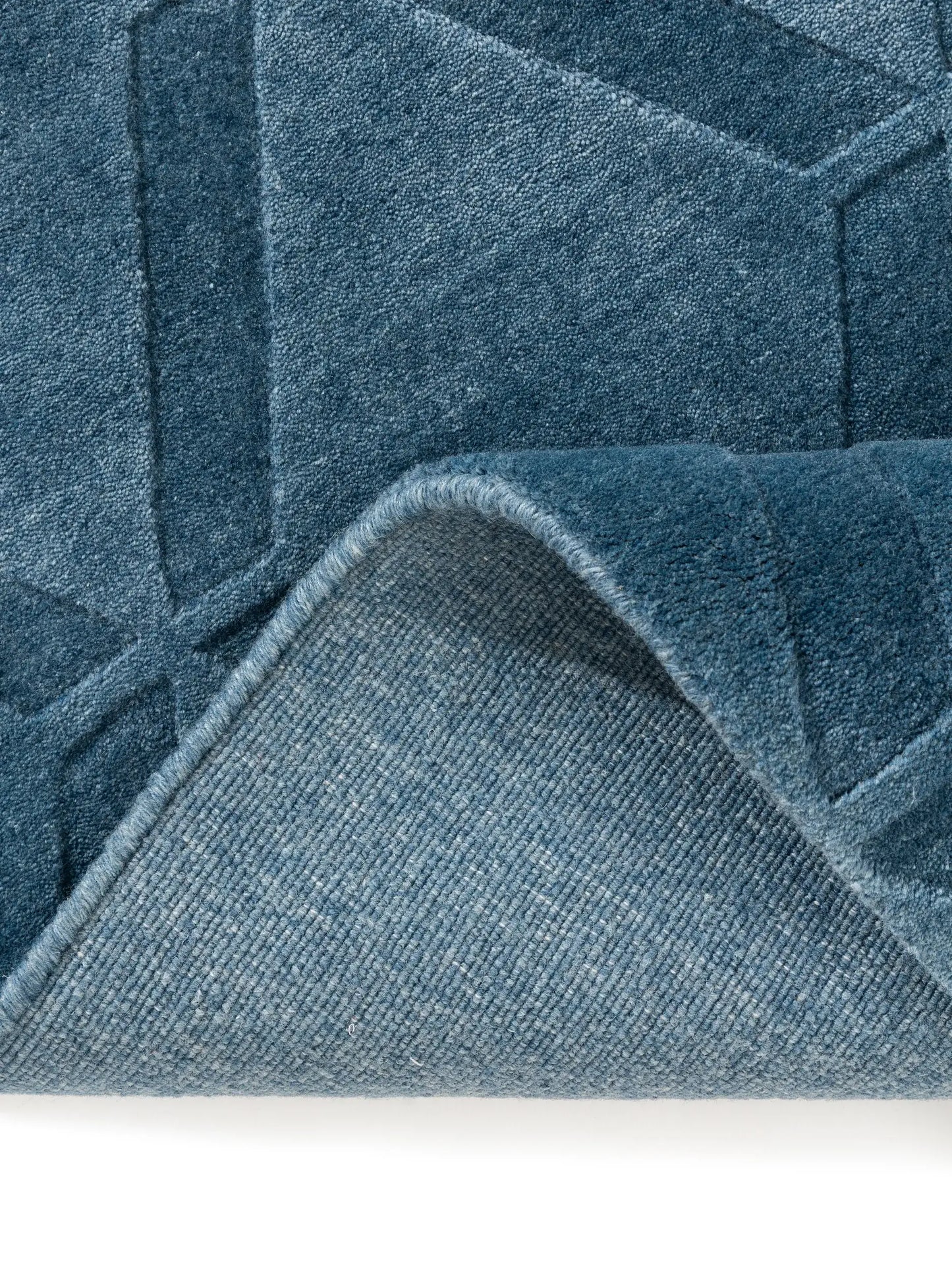 Stylish Blue Wool & Viscose Rug