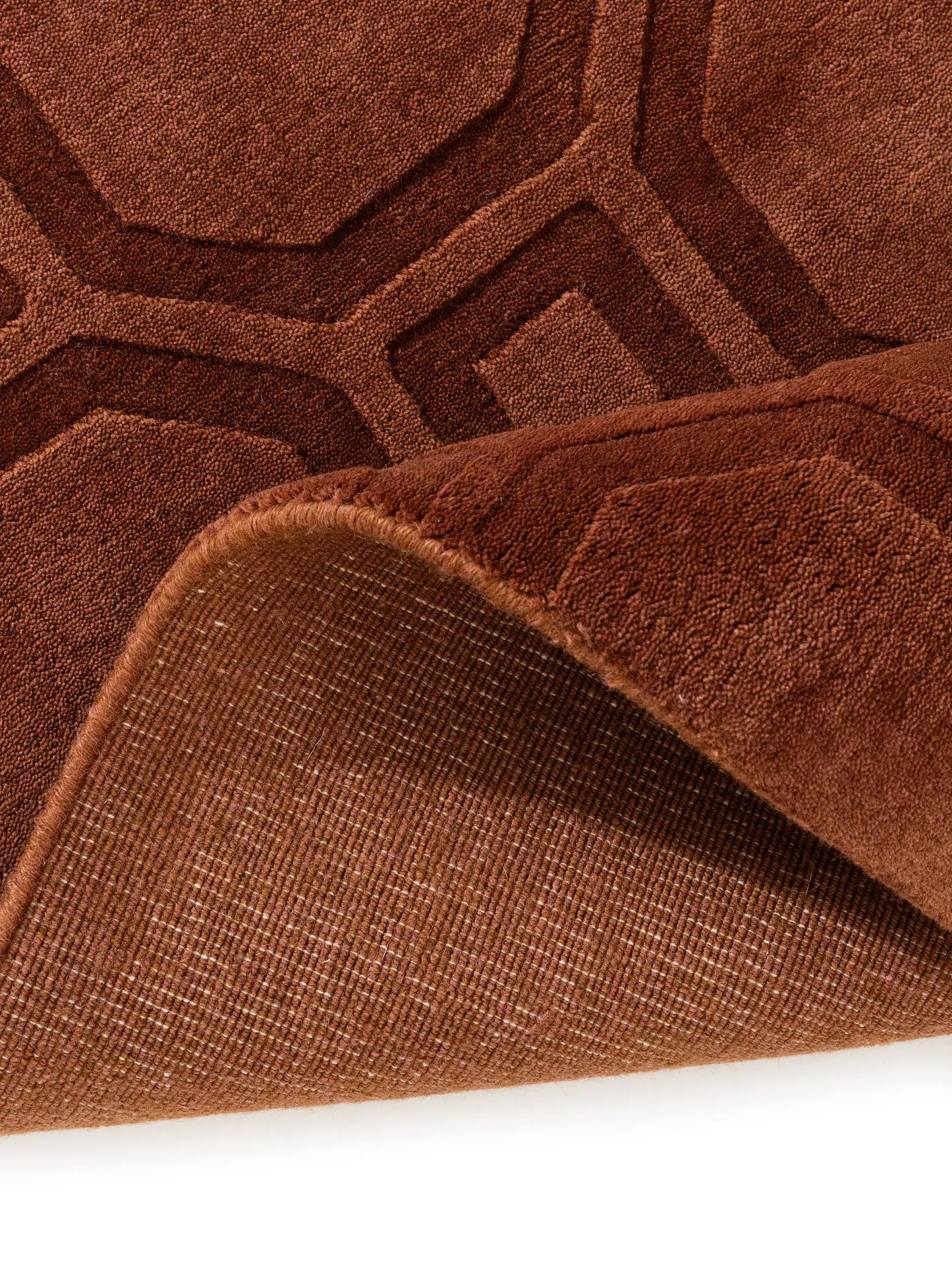 Warm Terracotta Wool & Viscose Accent Rug