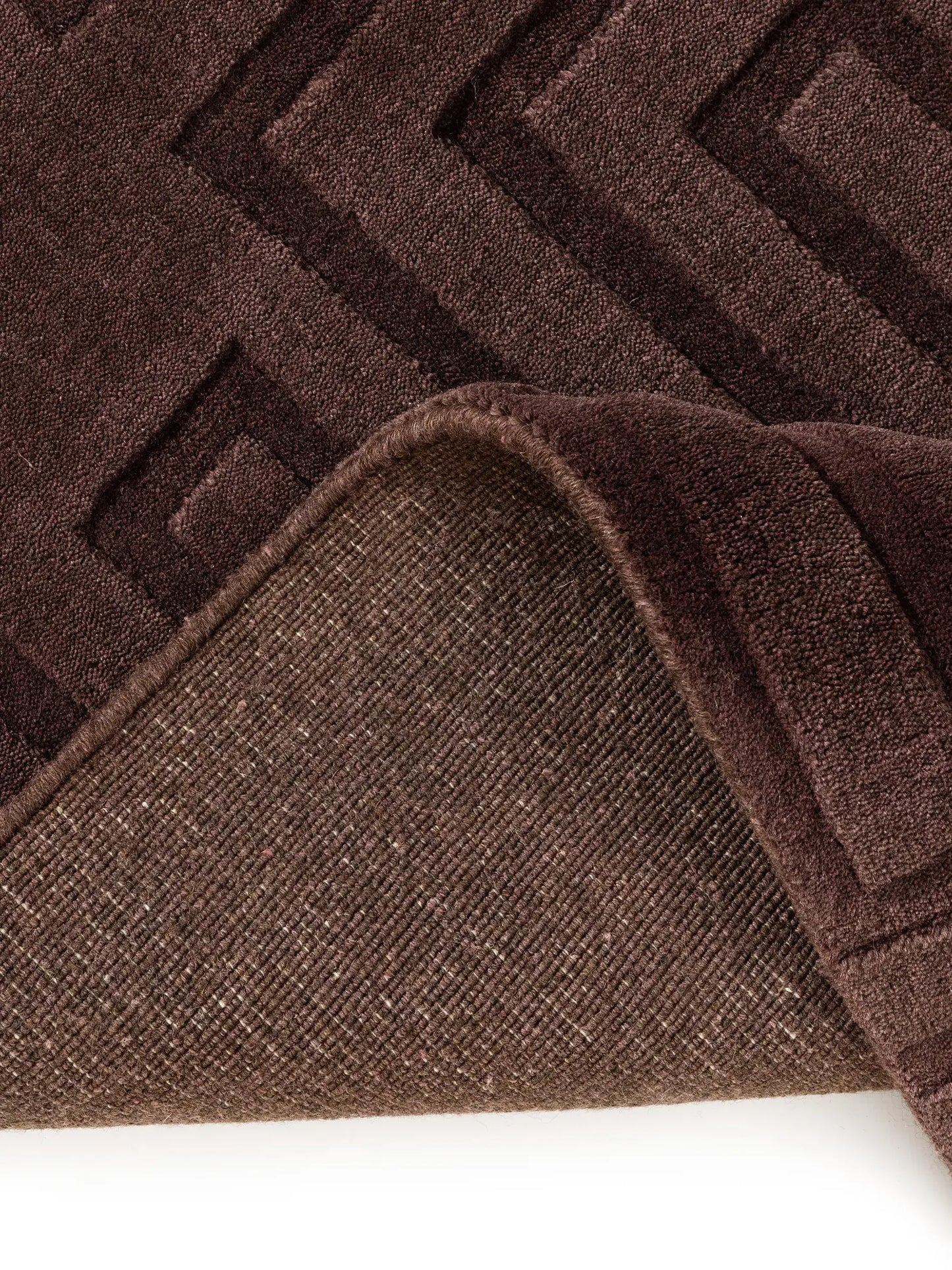 Elegant Bordeaux Wool & Viscose Accent Rug