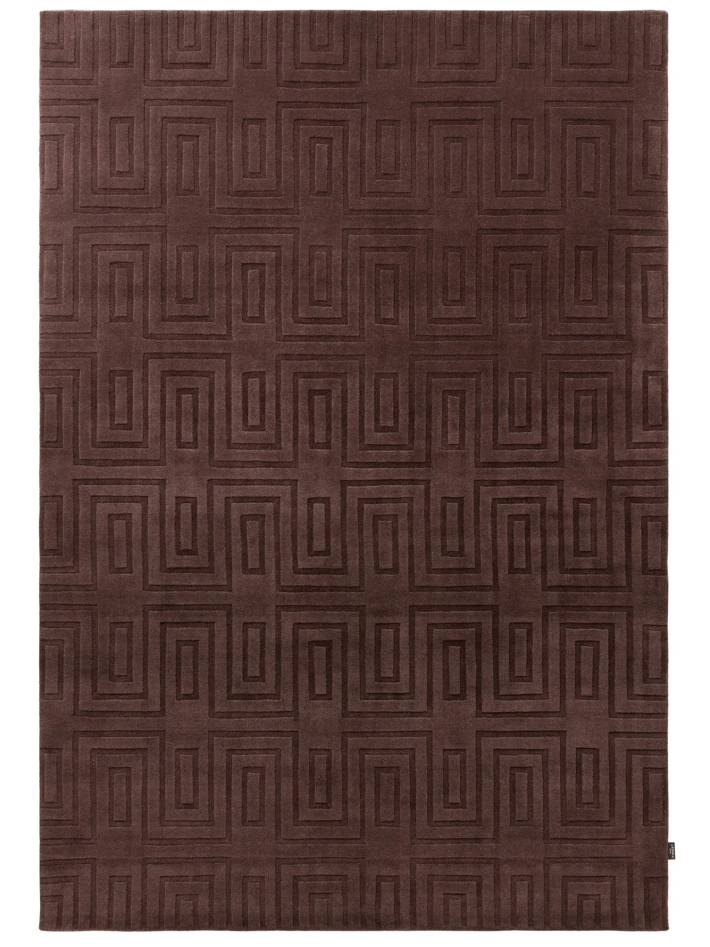 Elegant Bordeaux Wool & Viscose Accent Rug