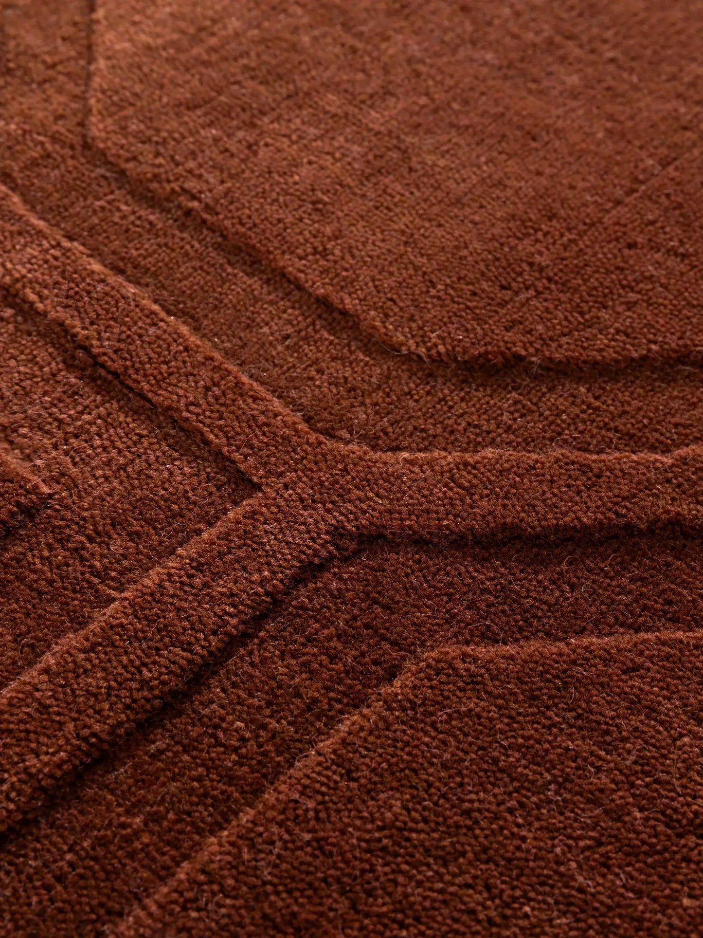 Warm Terracotta Wool & Viscose Accent Rug