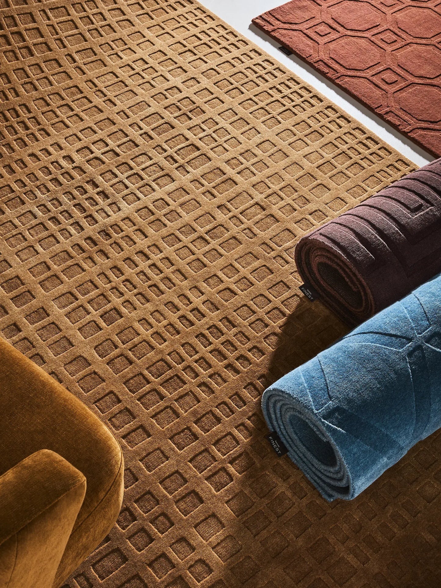 Warm Terracotta Wool & Viscose Accent Rug