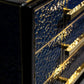 ANTIQUE SAPPHIRE BLUE MURANO GLASS CHEST OF DRAWERS WITH GOLD LEAF & BRASS