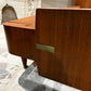 1960s Exquisite Italian Queen Bed Sapele and Brass