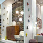 Modern interior design with furniture and decorative elements in a showroom setting.