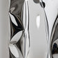 'Crush' inflated metal wall art large, stainless steel