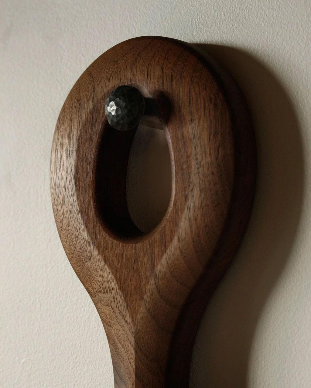 Large Sophia Wall Mirror – Dark Walnut Frame with Hand-Hammered Iron Peg