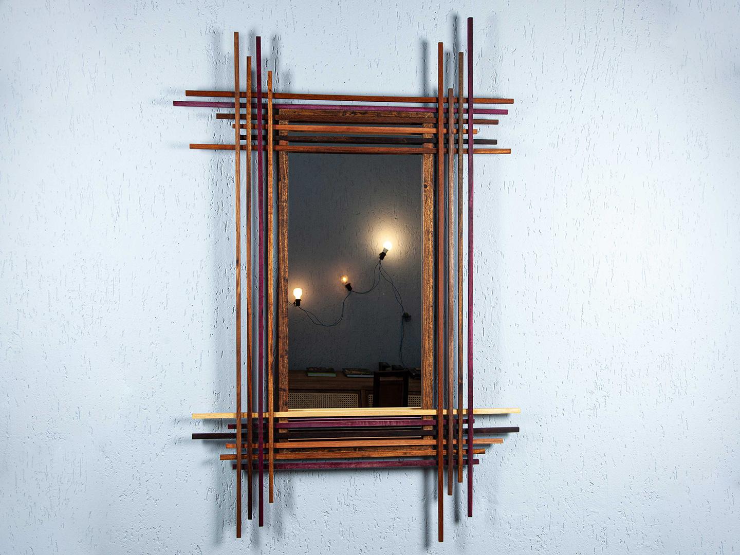 Fragments Mirror – Brazilian Solid Wood, Handcrafted from Reclaimed Timber