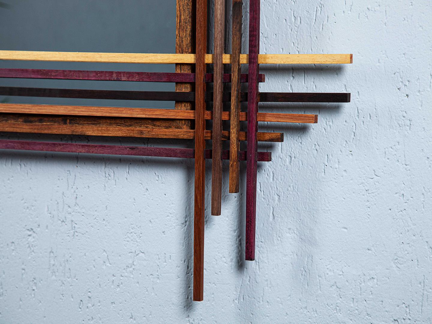 Fragments Mirror – Brazilian Solid Wood, Handcrafted from Reclaimed Timber