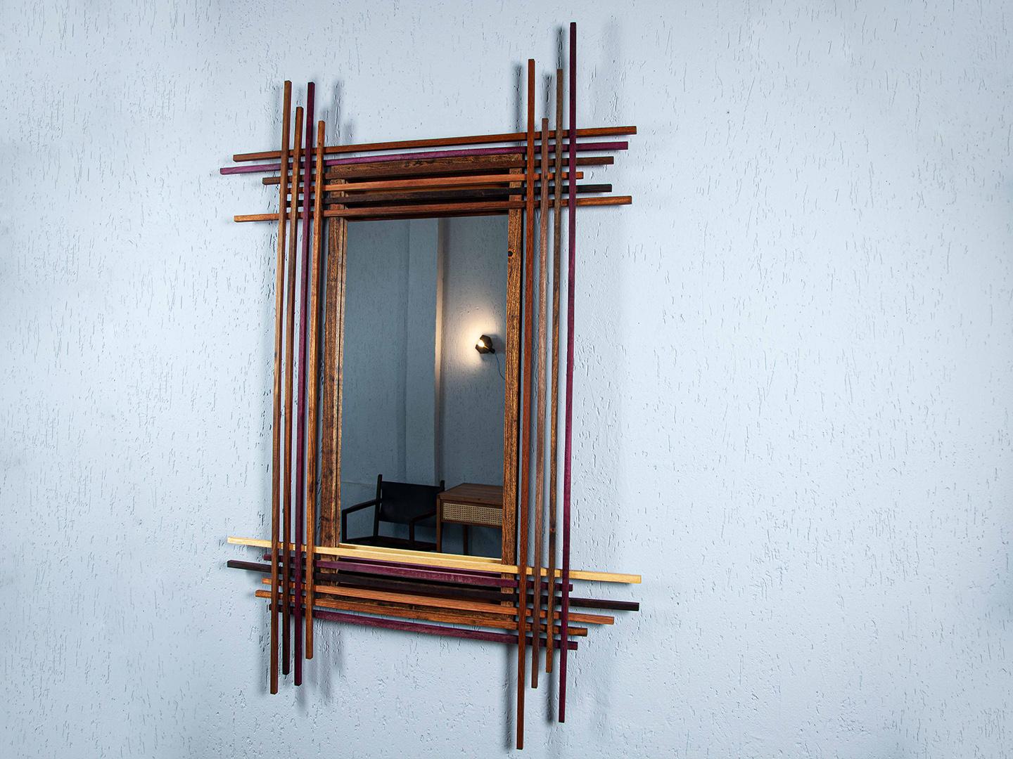 Fragments Mirror – Brazilian Solid Wood, Handcrafted from Reclaimed Timber