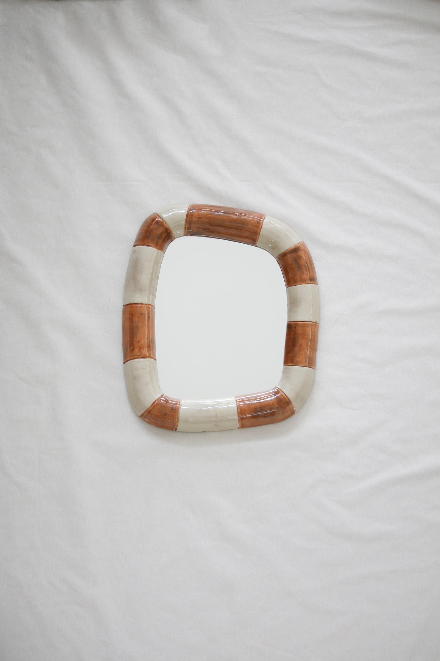 Echoe Mirror in Terracotta Cast Stone Frame