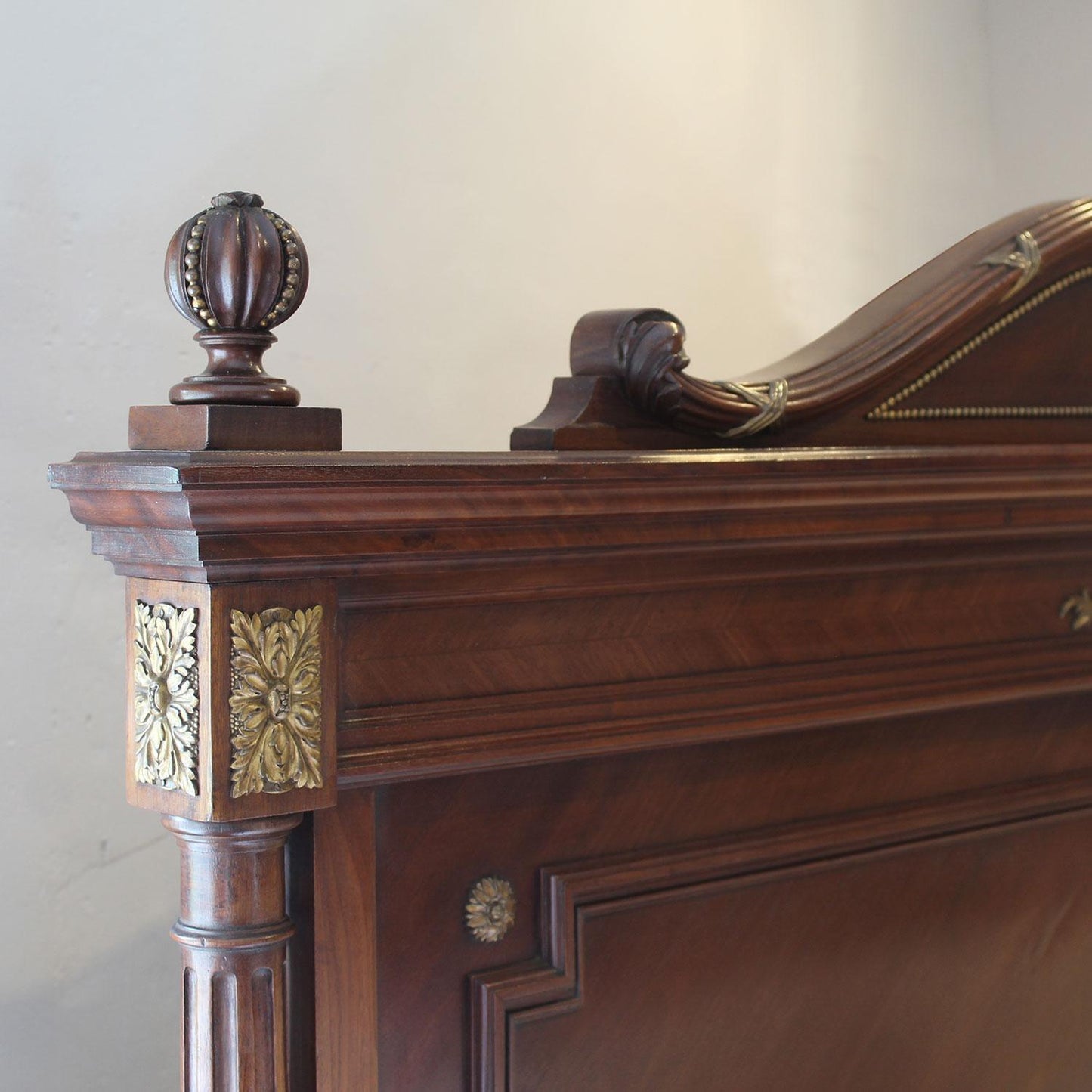 French Antique Bed with Ormolu Decoration