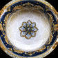 Hand Painted Blue Majolica Handles Bowl Centerpiece Ornament Renaissance Deruta