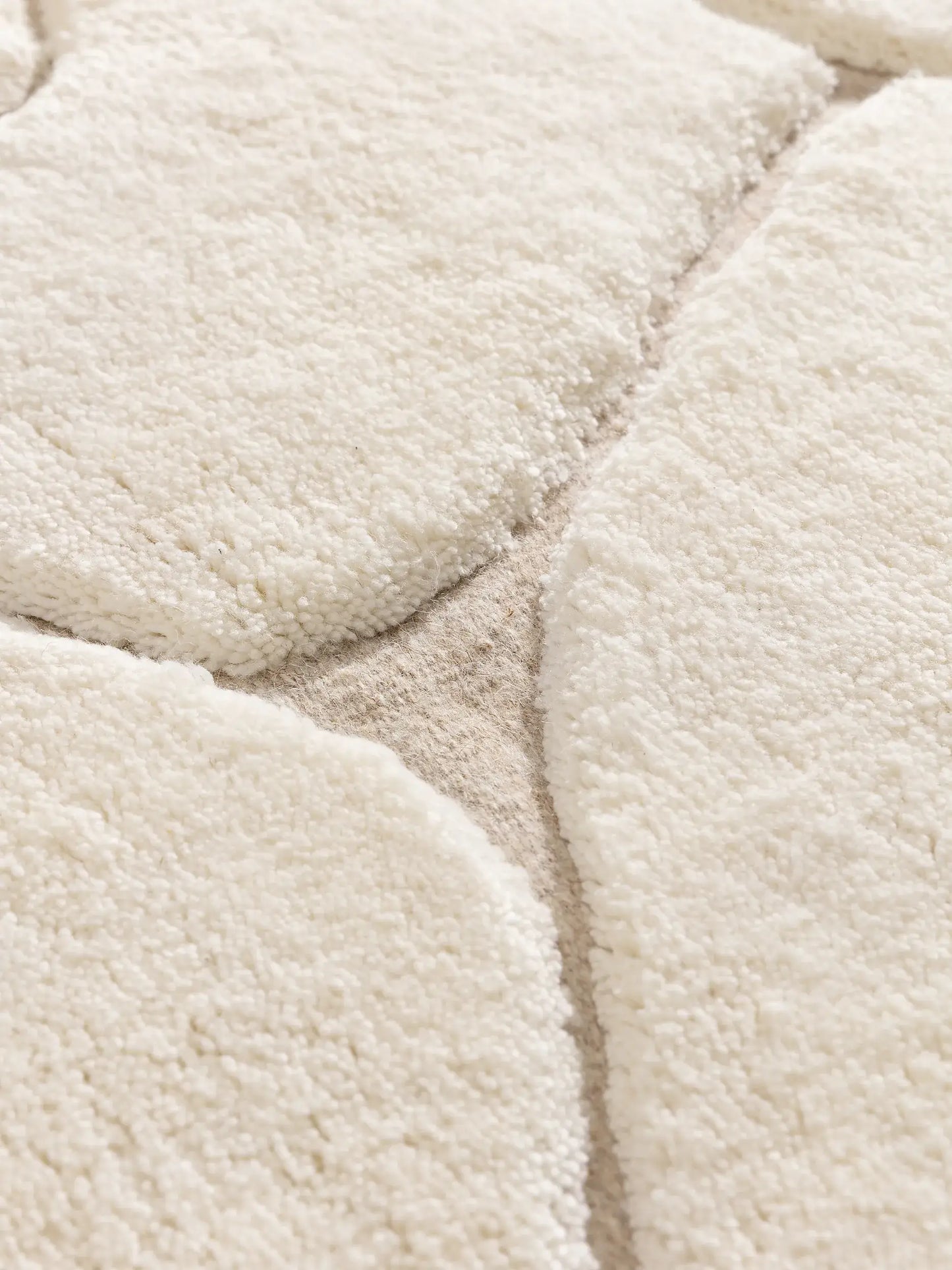 Cream/Beige Wool Hand-Knotted Rug