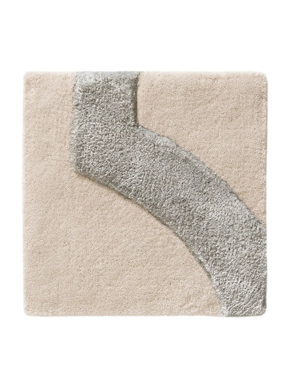 Refined Cream-Grey Wool & Lyocell Statement Rug