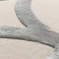 Refined Cream and Grey Wool & Lyocell Statement Rug
