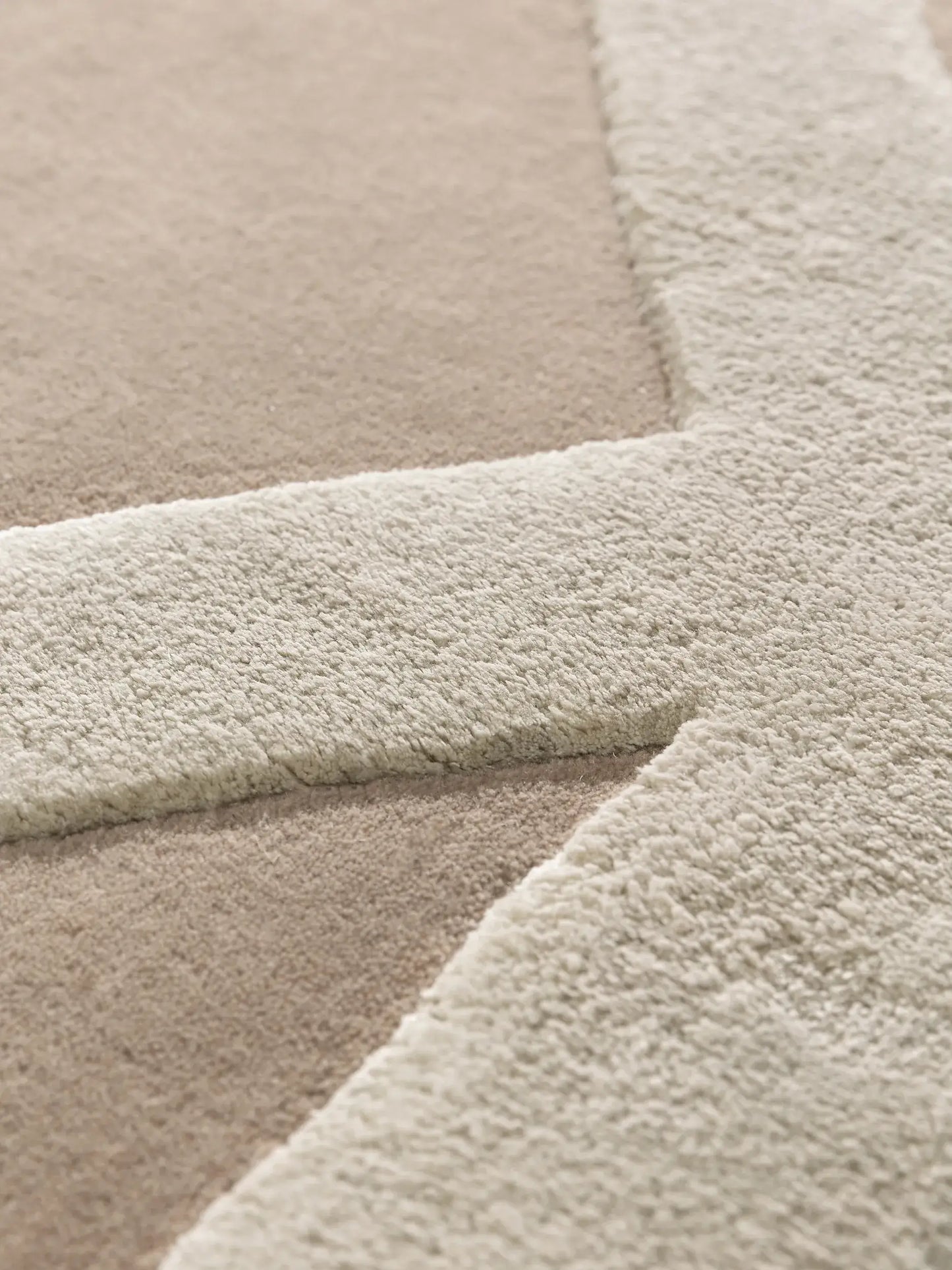 Refined Beige Wool & Lyocell Statement Rug