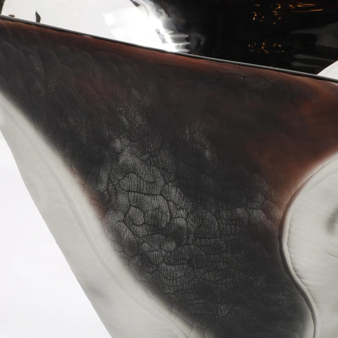 Modernist Hand-Blown Murano Battuto Frosted & Amethyst Glass Centerpiece Bowl