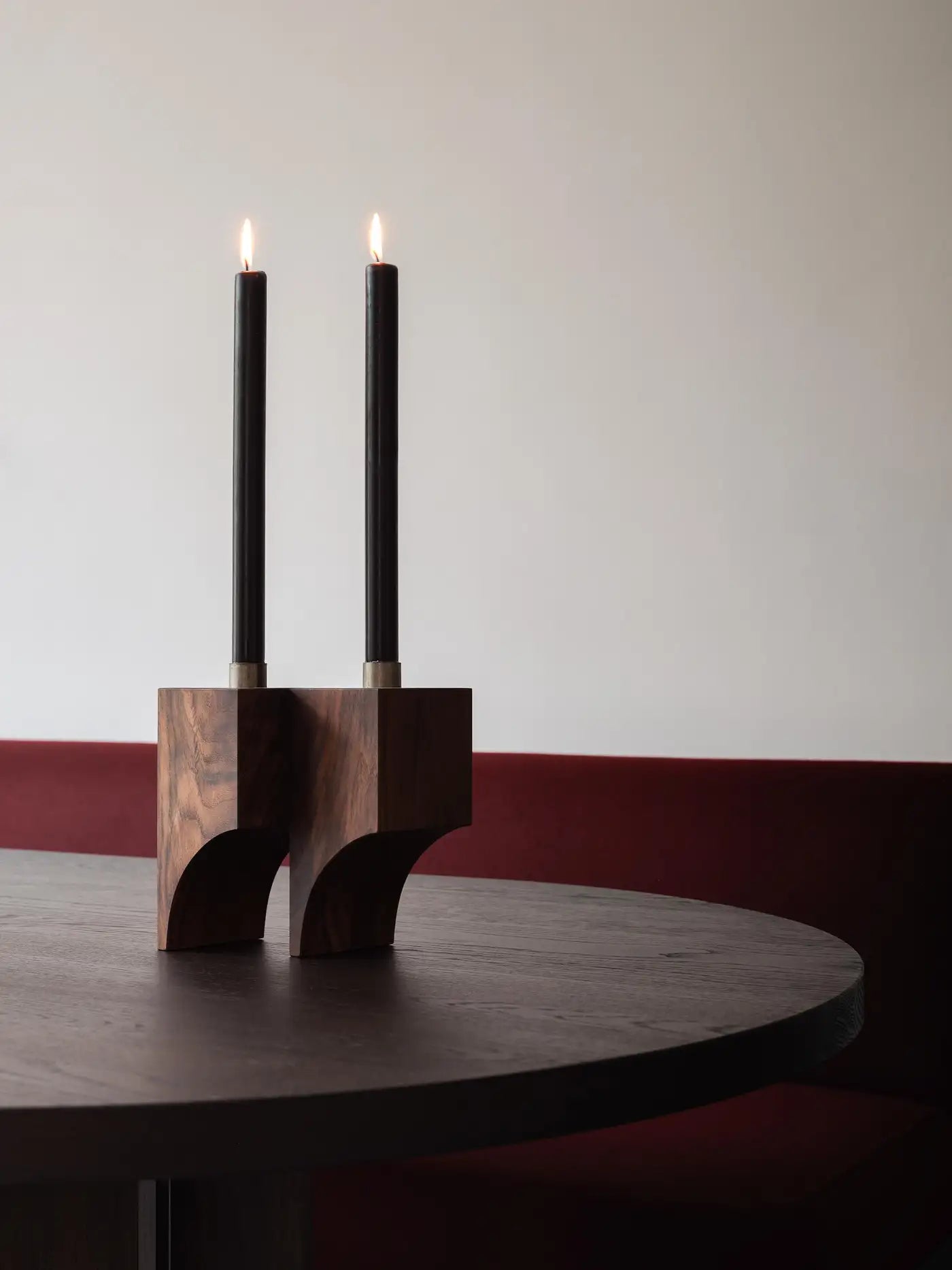Sculptural Solid Walnut Candle Holder - Acer R:2