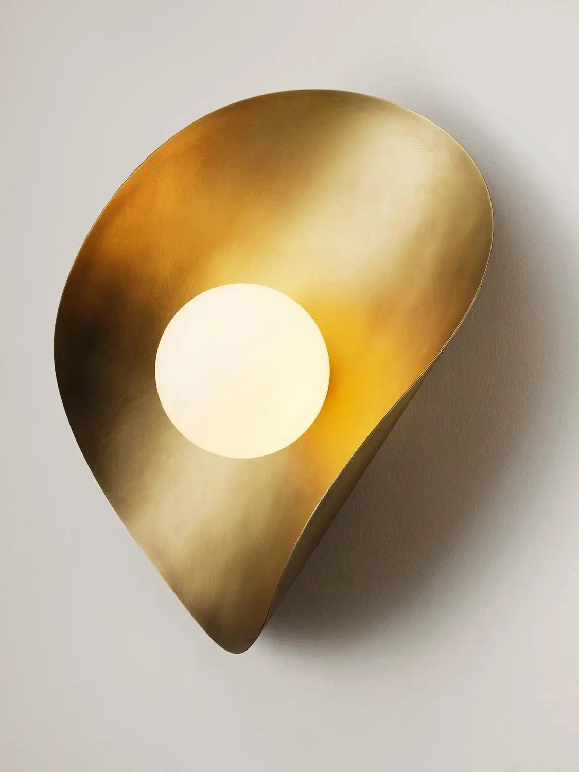 MONTERA Wall Sconce or Flushmount , biomorphic Brass & Glass