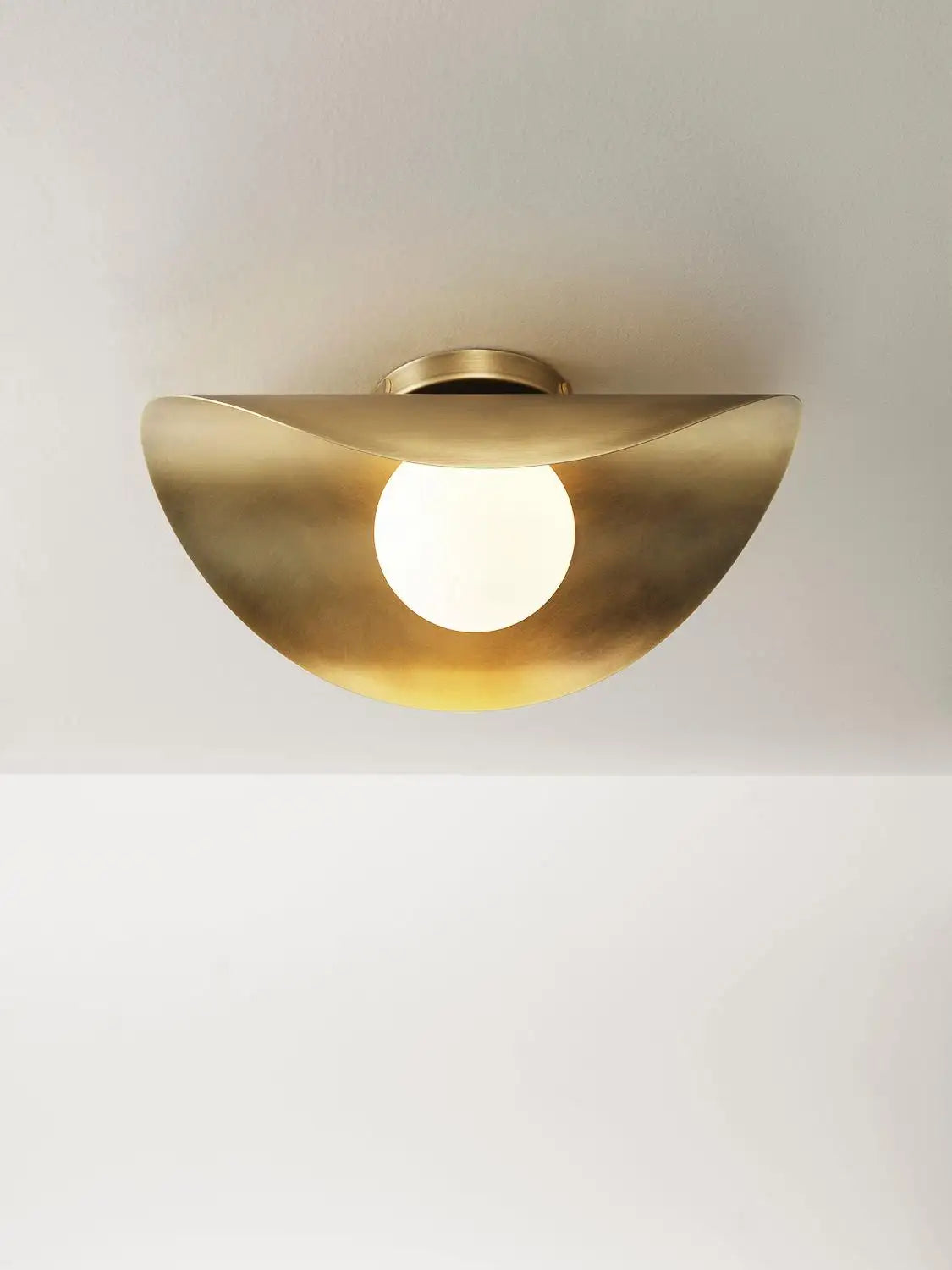 MONTERA Wall Sconce or Flushmount , biomorphic Brass & Glass