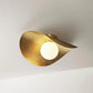 MONTERA Wall Sconce or Flushmount , biomorphic Brass & Glass