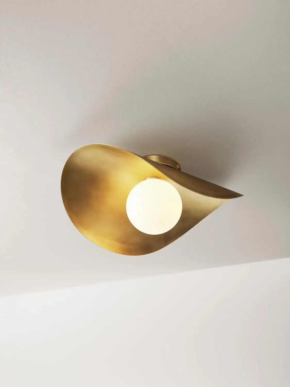 MONTERA Wall Sconce or Flushmount , biomorphic Brass & Glass