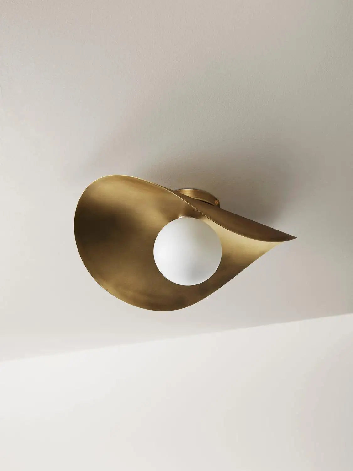 MONTERA Wall Sconce or Flushmount , biomorphic Brass & Glass