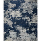 Elegant Blue Wool-Viscose Machine-Woven Rug