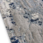 Elegant Blue Wool-Viscose Machine-Woven Rug