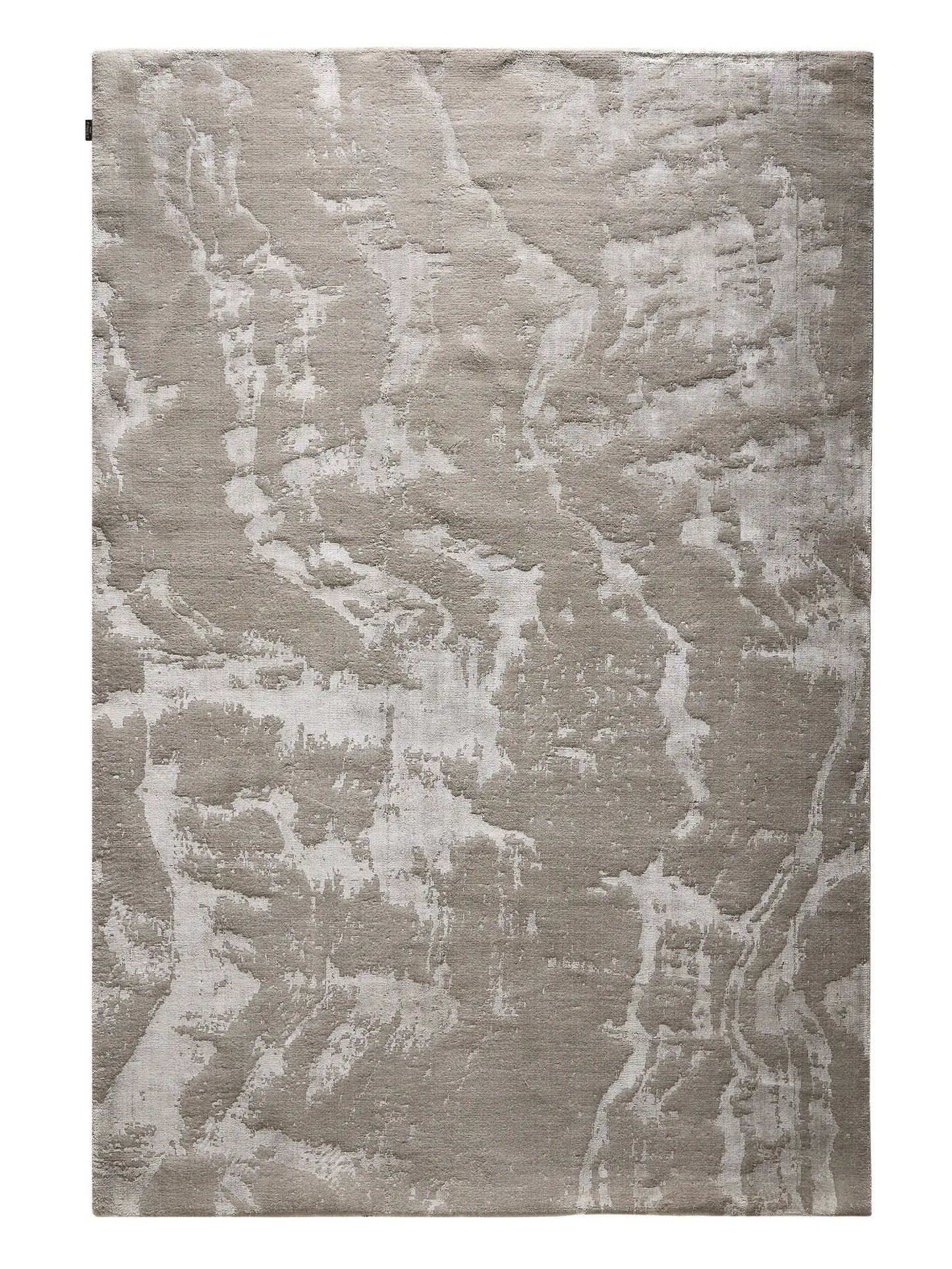 Stylish Grey Viscose & Wool Rug