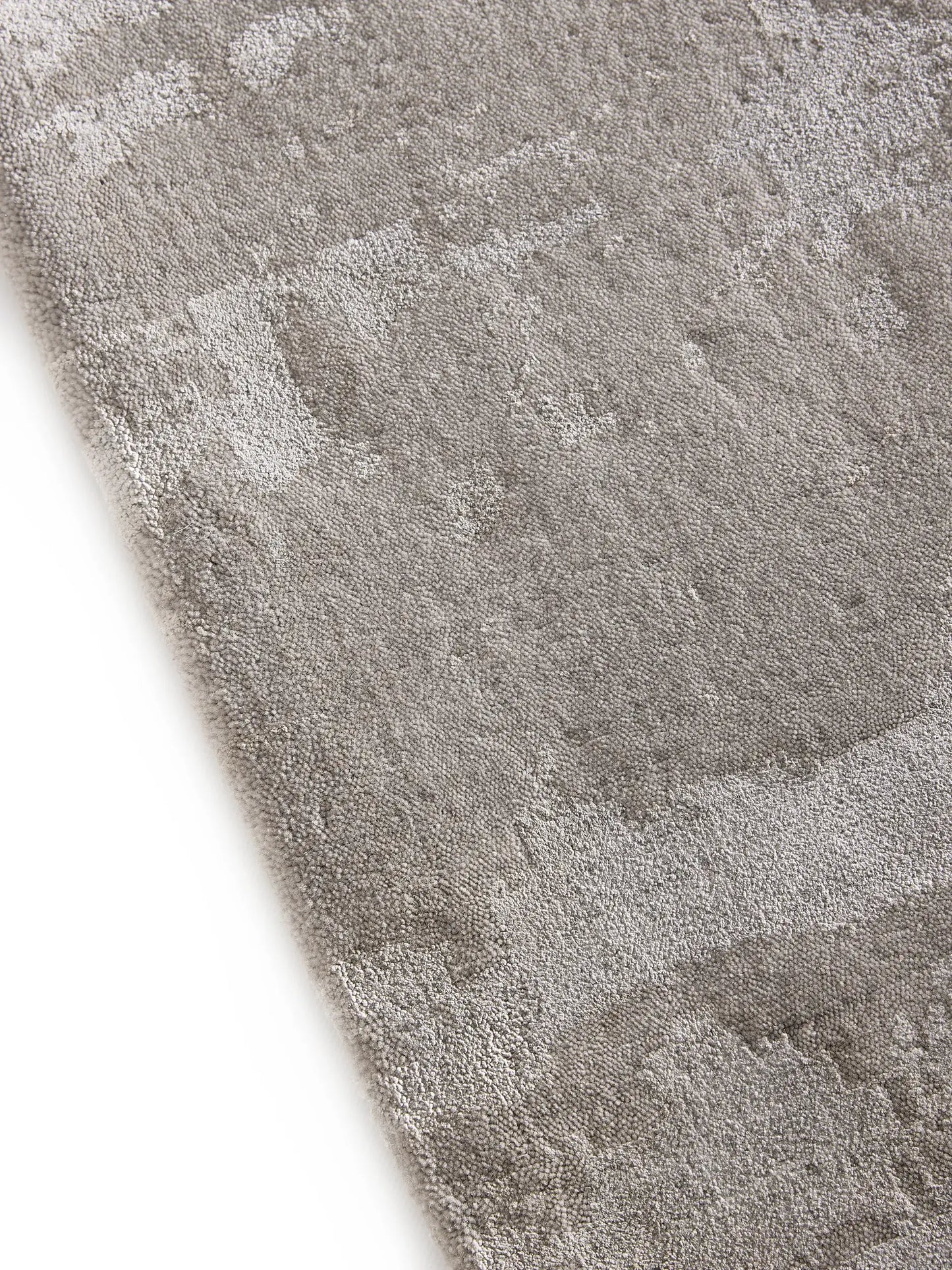 Stylish Grey Viscose & Wool Rug
