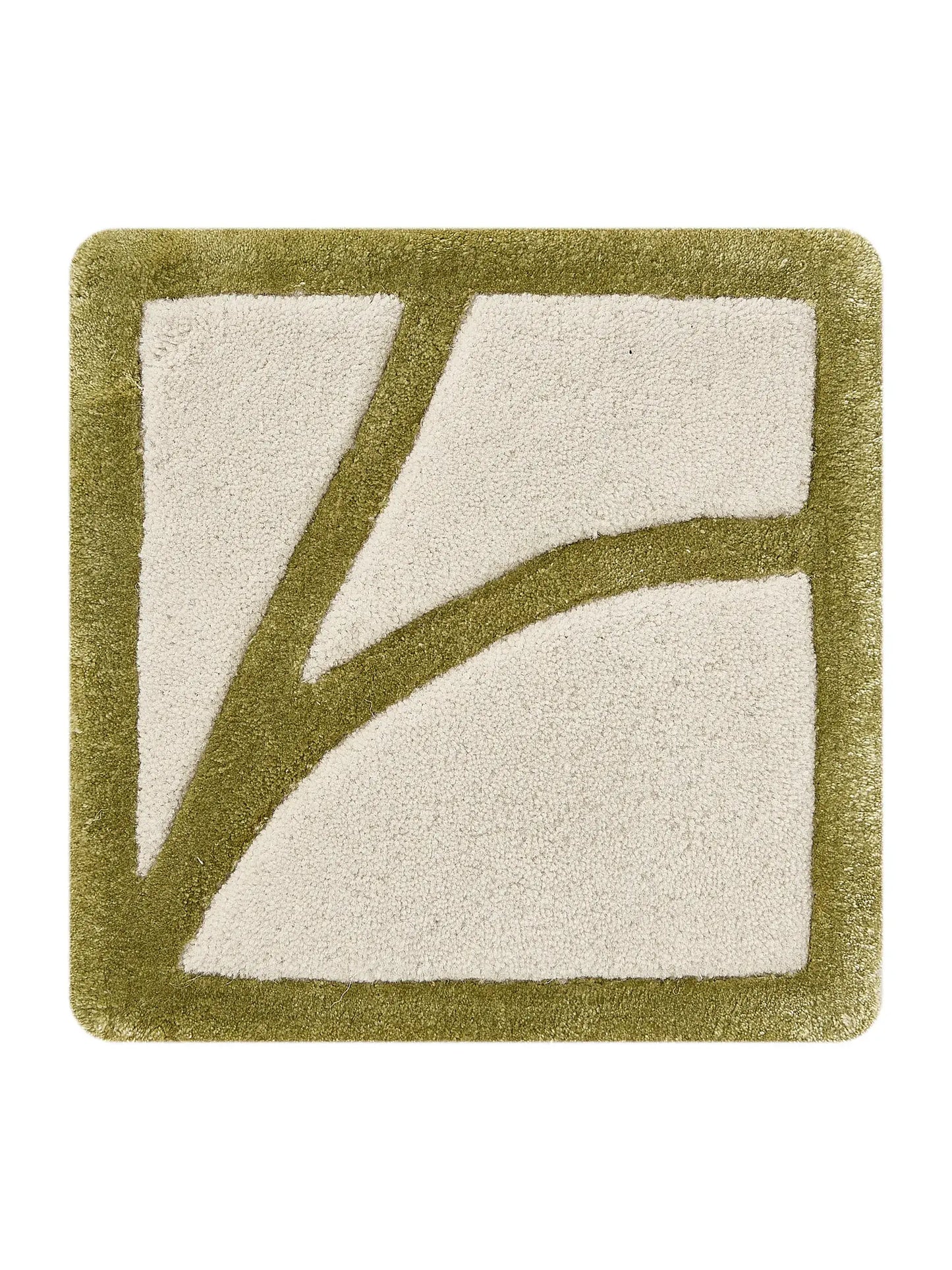 Cream Flowing Line Pattern Elegant Wool-Blend Rug