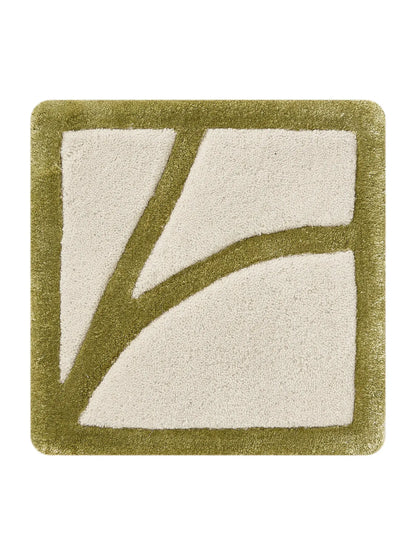 Cream Flowing Line Pattern Elegant Wool-Blend Rug