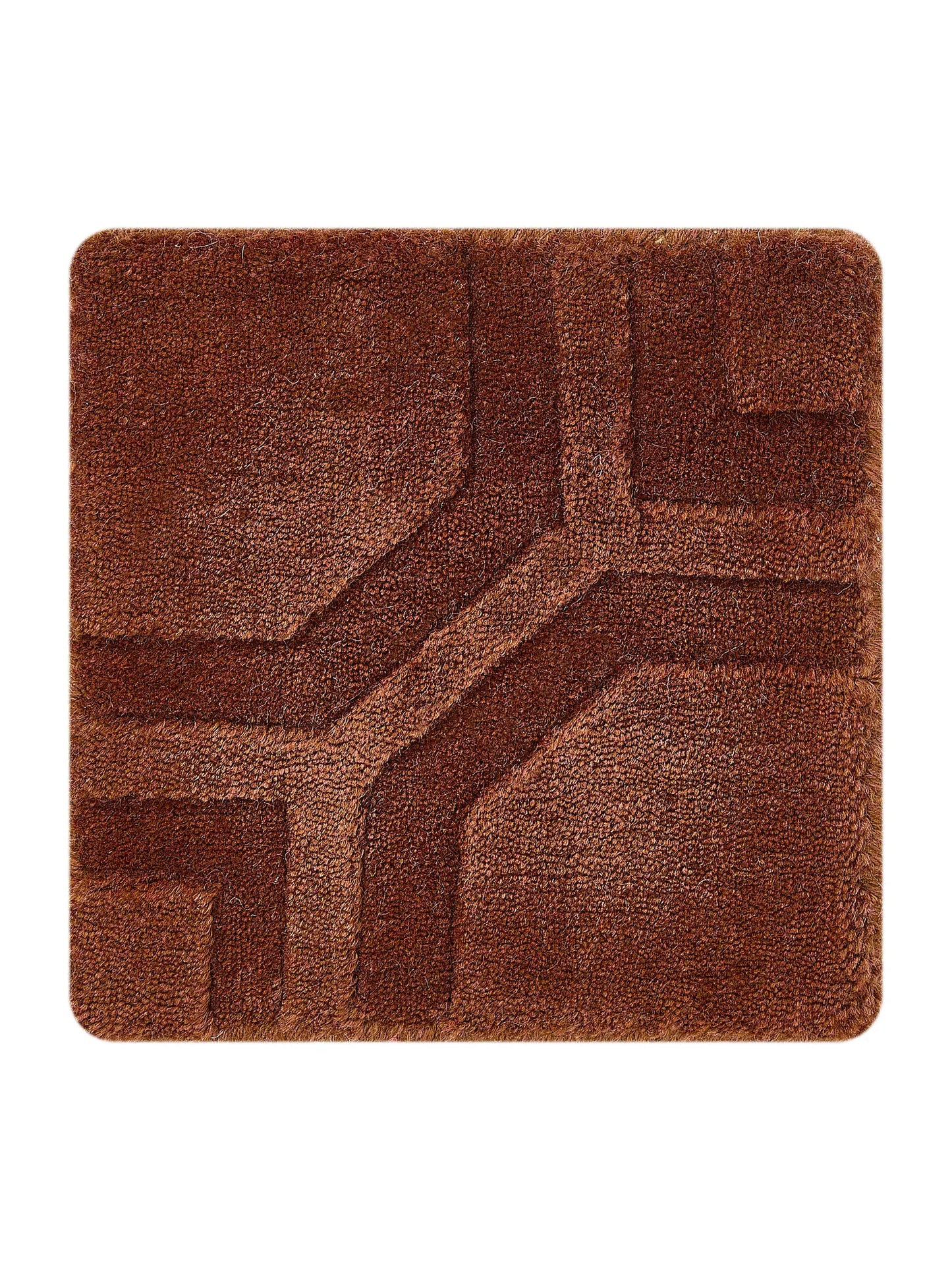 Warm Terracotta Wool & Viscose Accent Rug