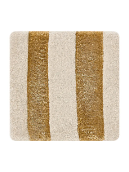 Cream Geometric Textured Wool-Lyocell Rug