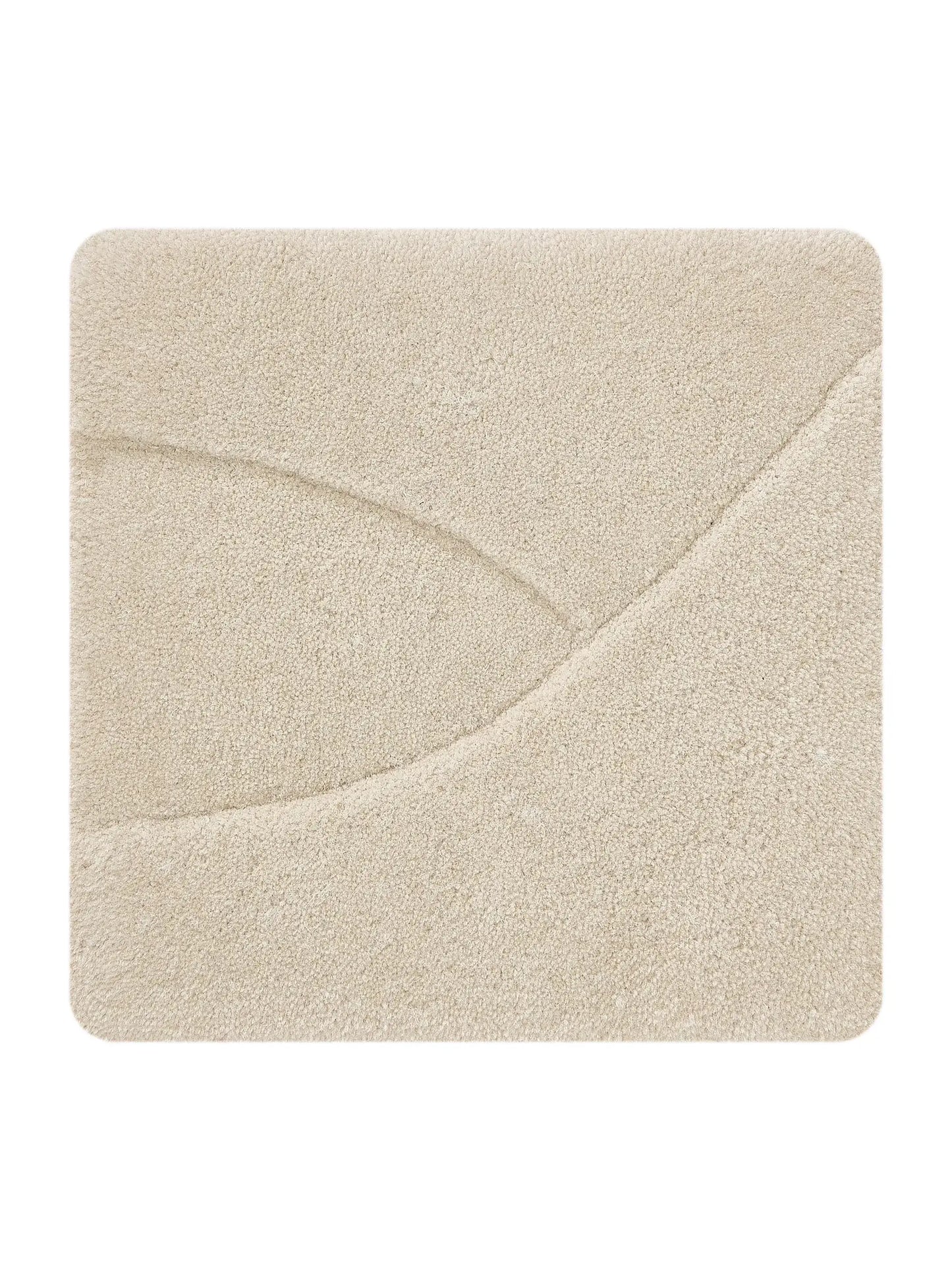Cream Solid Design Premium Wool Rug
