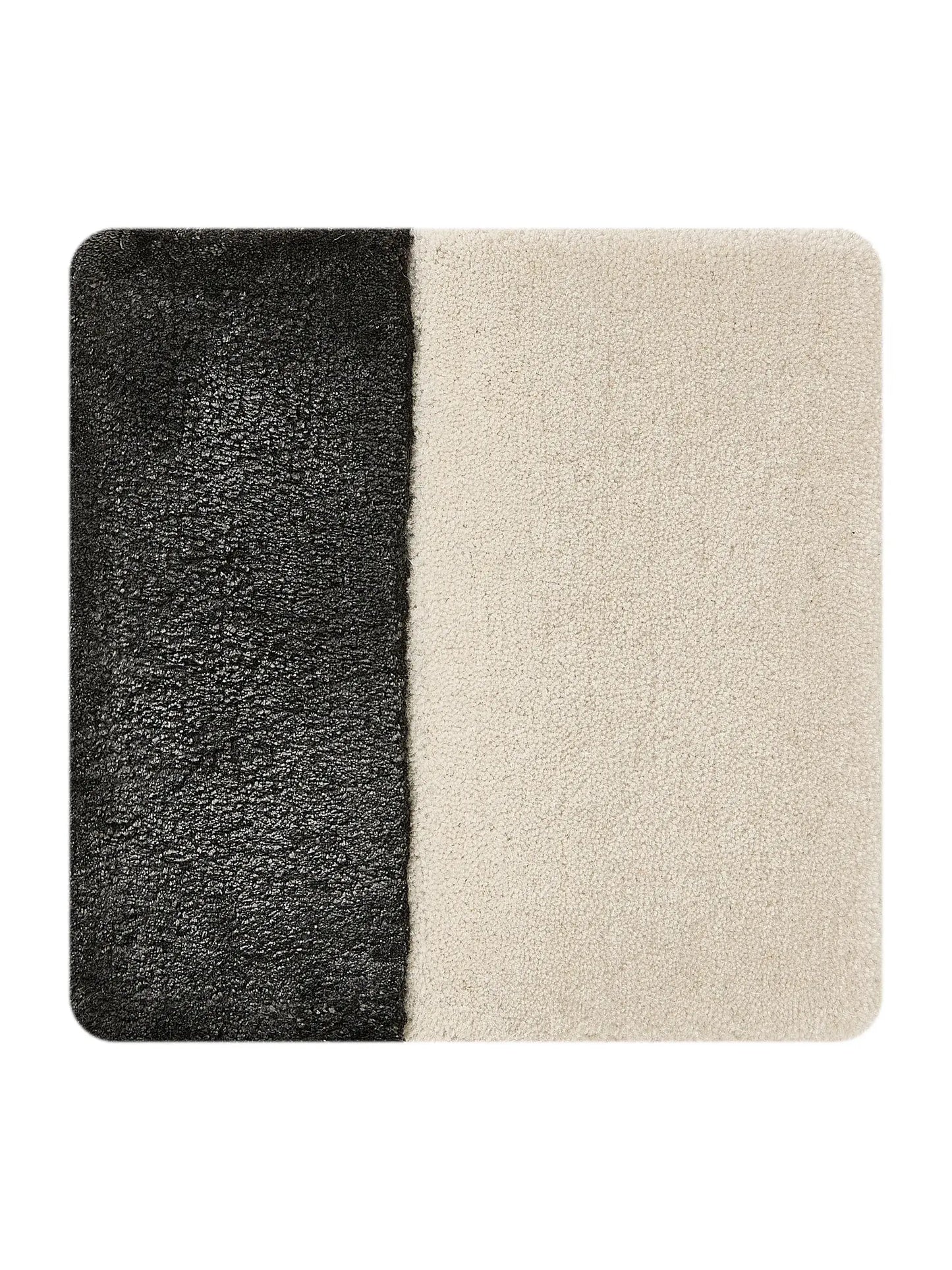 Modern Black & White Wool-Lyocell Rug