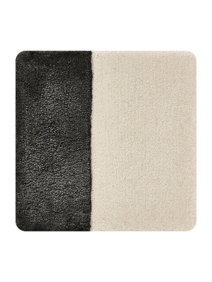 Modern Black & White Wool-Lyocell Rug