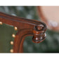 Green Leather Fireside Chair with Tufted Back and Mahogany Frame