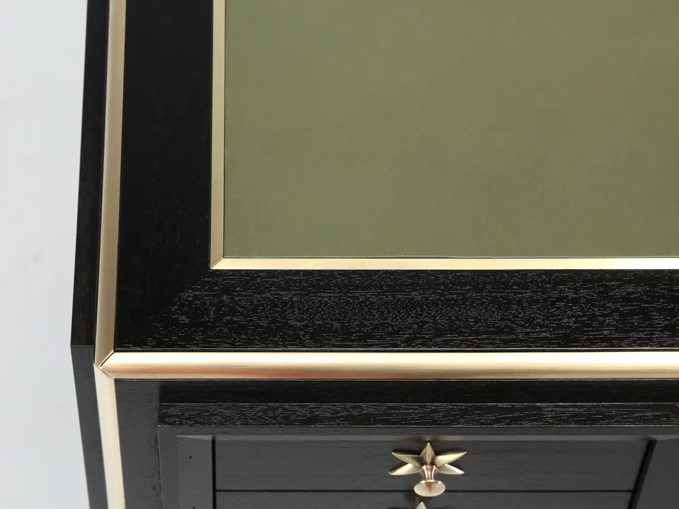 French Mid-Century Modern Jacques Adnet Inspired Mahogany & Leather Desk