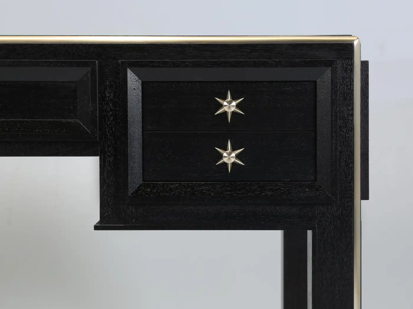 French Mid-Century Modern Jacques Adnet Inspired Mahogany & Leather Desk