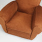 Brown armchair on a white background