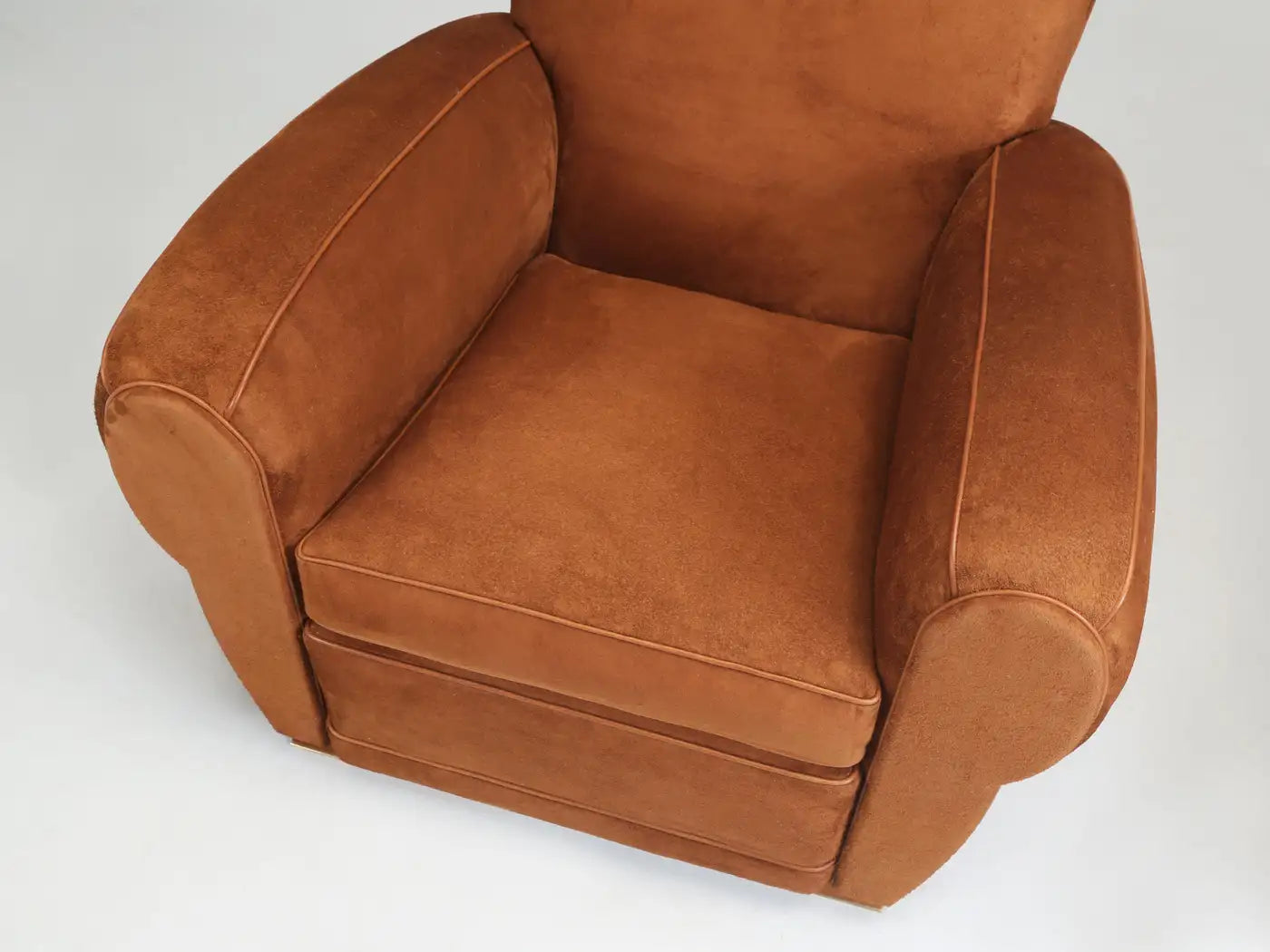 Brown armchair on a white background