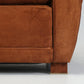 Pair of French Art Deco Moustache Leather Club Chairs in Rawhide Finish