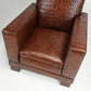 Genuine Alligator French Art Deco Club Chairs