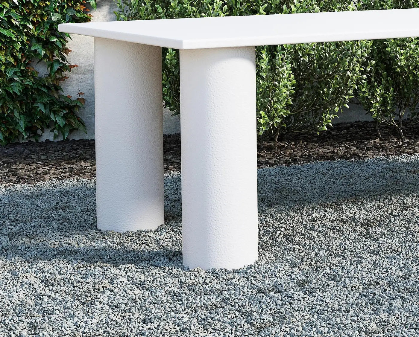 Made To Order Brutalist Outdoor Dining Table, Aged Finish