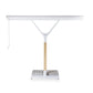 White broom with wooden handle on a white background