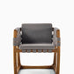 Contemporary Outdoor Marble Dining Table, Six Dining Chairs in Solid Teak
