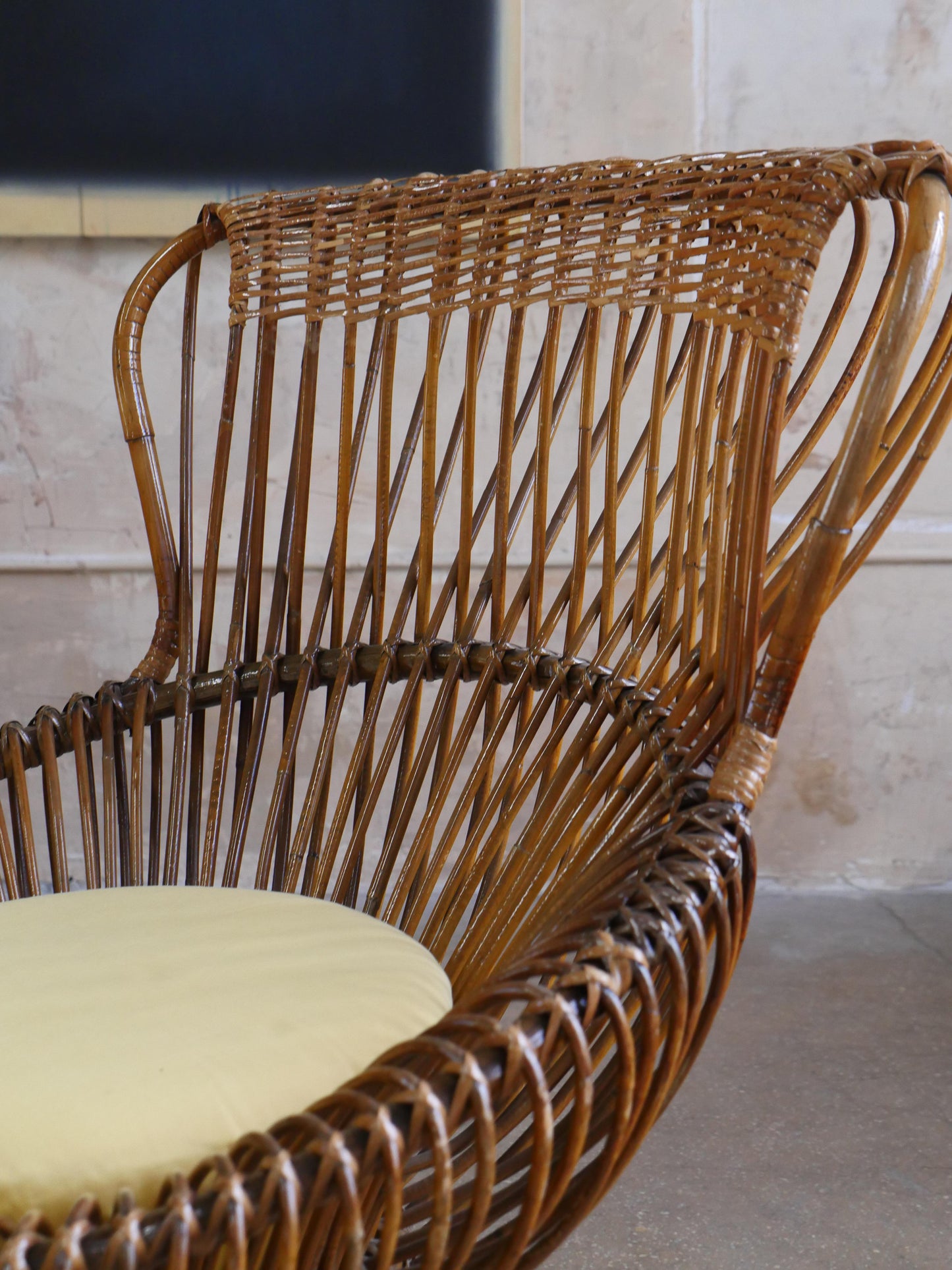 Pair of 1950s Franco Albini “Margherita” Rattan Armchairs for Bonacina – Mid-Century Italian Icons
